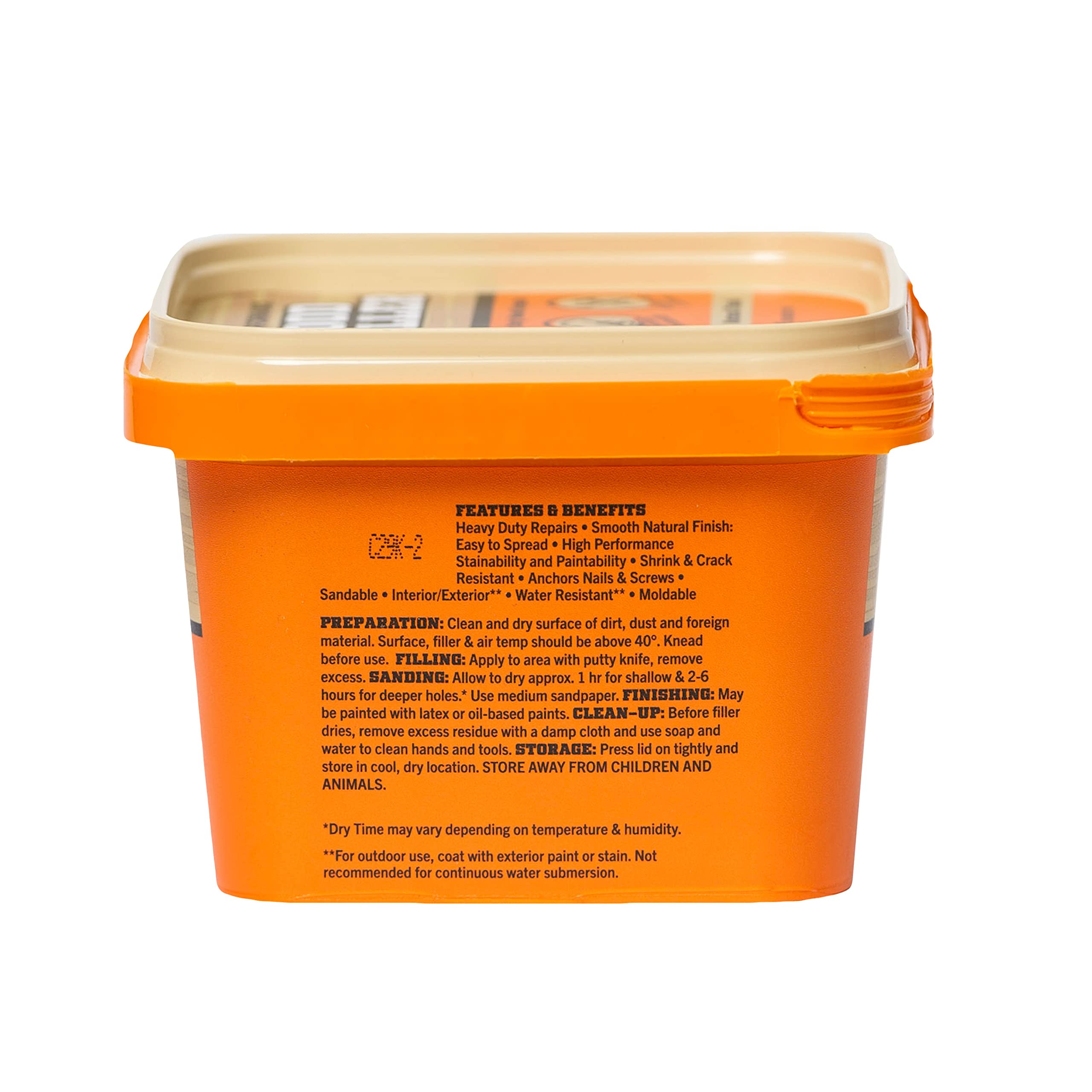 Gorilla All Purpose Wood Filler, Natural Finish, 16 Ounce Tub (Pack of 1) - Water Resistant for Indoor or Outdoor Projects and Repairs - Image 8