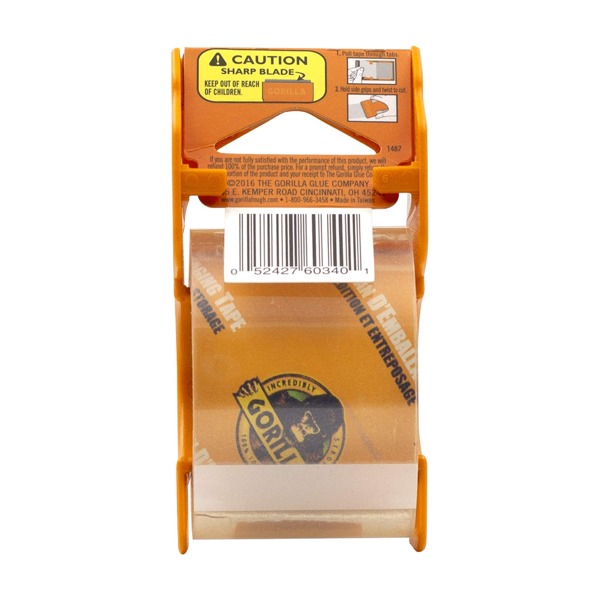 Gorilla Heavy Duty Packing Tape with Dispenser for Moving, Shipping and Storage, 1.88" x 25 yd, Clear, (Pack of 4) - Image 3