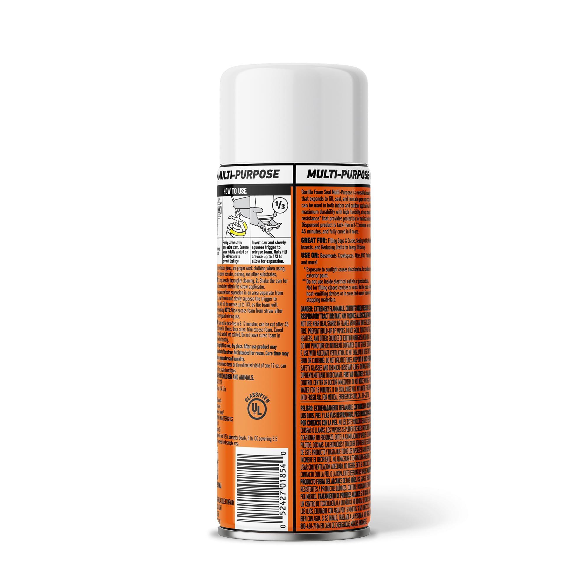 Gorilla Spray Foam Sealant, Light Gray Color, 12 Ounce (Pack of 2) - Multi-Purpose Expanding Foam, Polyurethane Spray, Fills Gaps & Cracks - Image 10