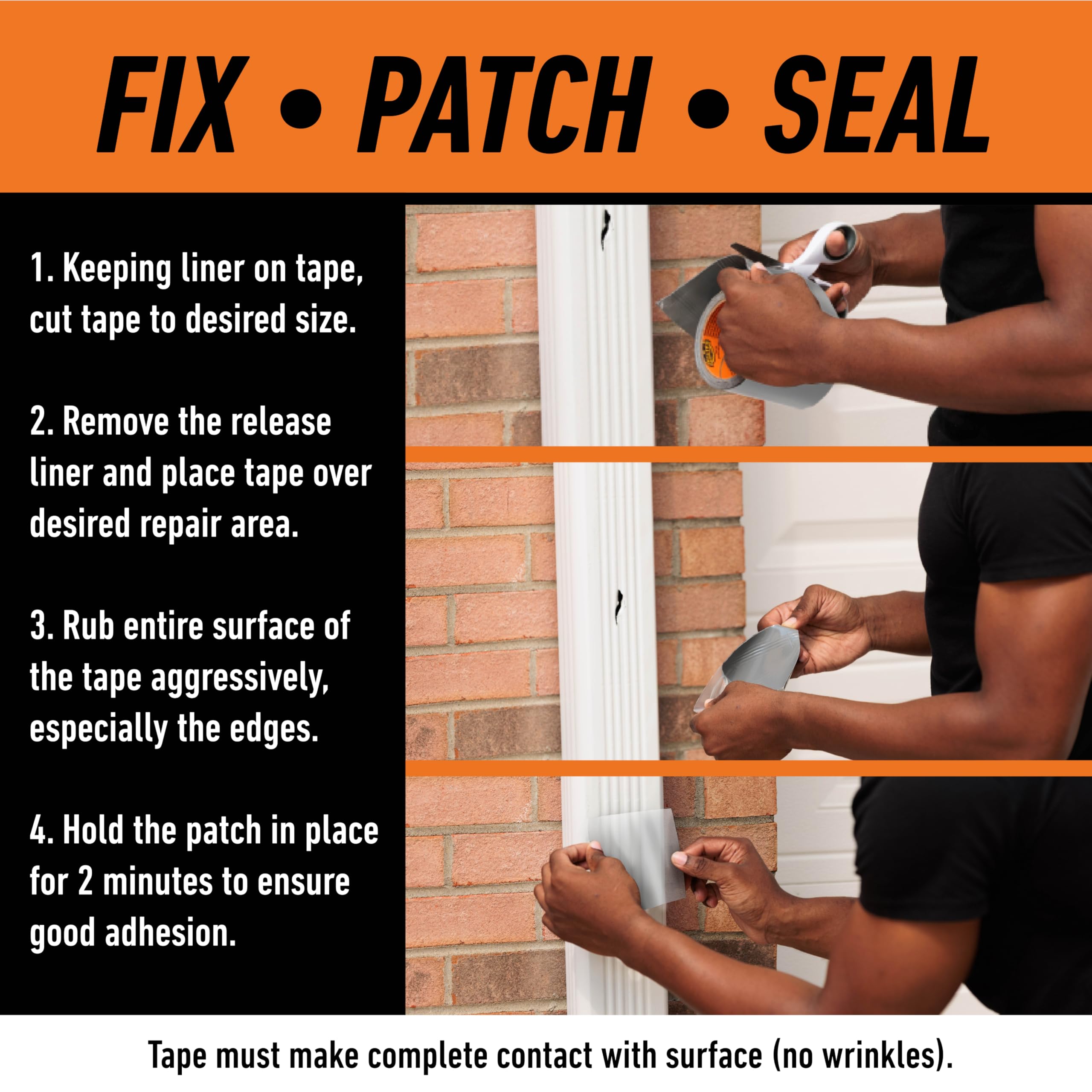 Gorilla Waterproof Patch & Seal Tape, Clear Tape, 4" x 8' (Pack of 1) - Permanent Weather Resistant Seal for Leaks and Repairs - Image 4