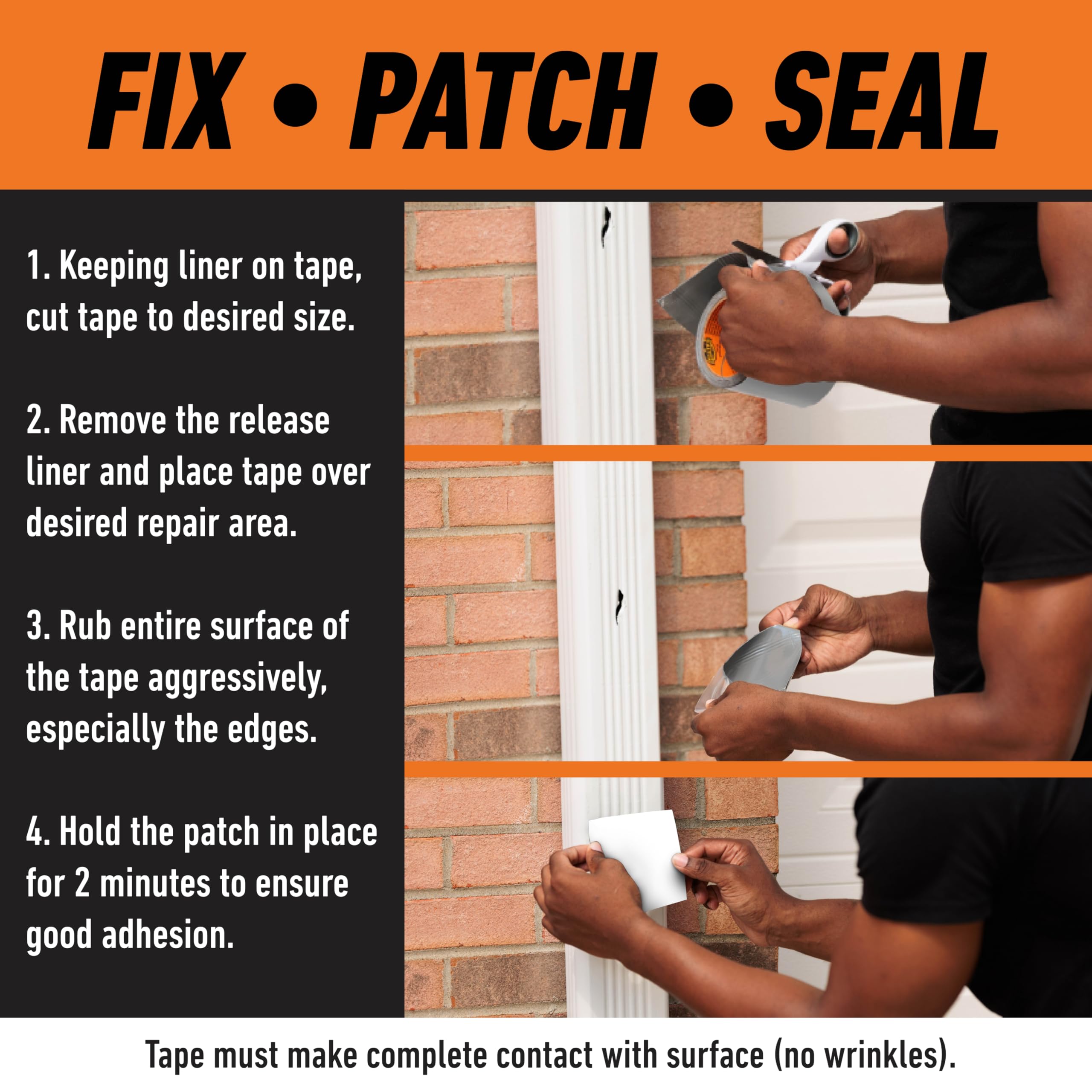 Gorilla Waterproof Patch & Seal Tape, White Tape, 4" x 10' (Pack of 2) - Permanent Weather Resistant Seal for Leaks and Repairs - Image 4